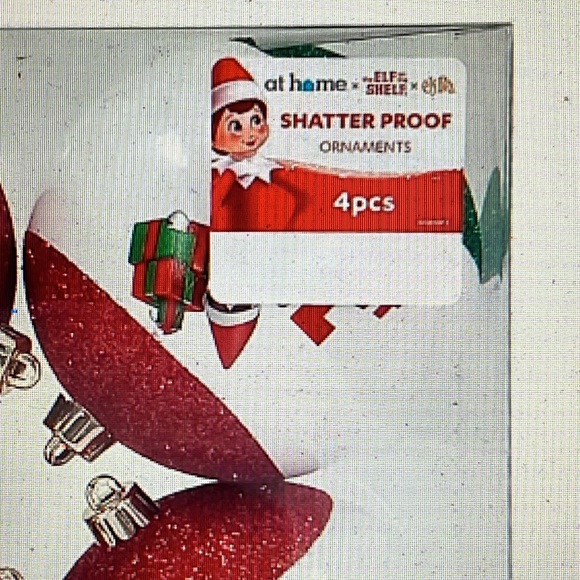 Elf On The Shelf Nice List Shatterproof Ornaments 4 Count NWT - Picture 4 of 10
